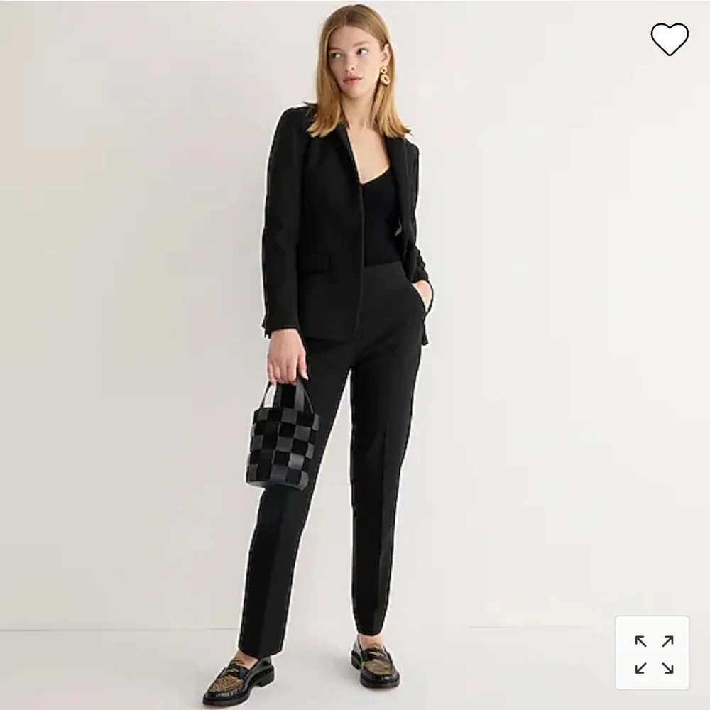 NWT!J.Crew $119 Kate Black Straight Leg Four Season Stretch Plus Sized Pants 14
